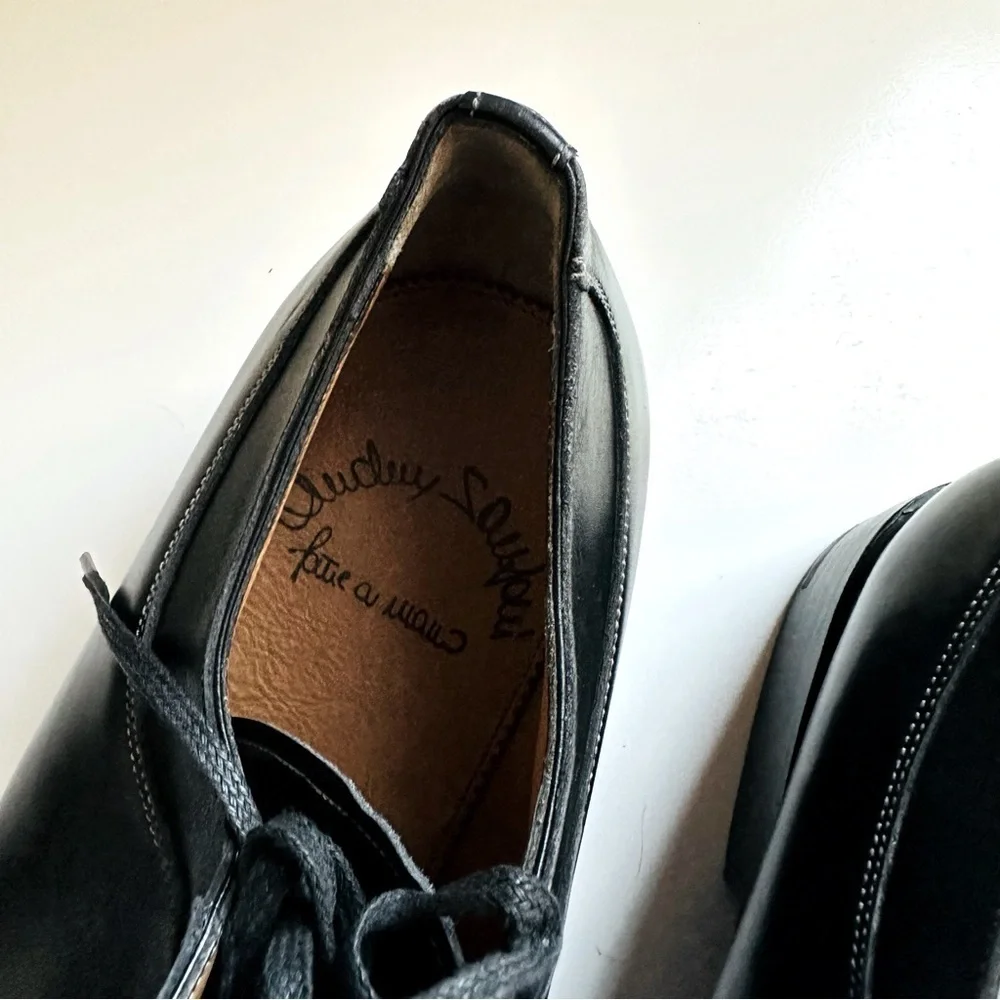 NWT $950 Nordstrom Santoni Men's Black Leather Shoes